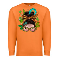 Carrot Western  Messy Bun With Cactus Premium Sweatshirt - BundleAndBundleShop