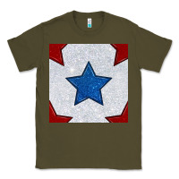 Army Green Glitter 4th Of July Seamless Pattern Classic Tee - BundleAndBundleShop