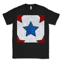 Black Glitter 4th Of July Seamless Pattern Classic Tee - BundleAndBundleShop