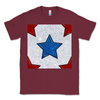 Burgundy Glitter 4th Of July Seamless Pattern Classic Tee - BundleAndBundleShop