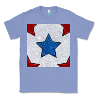 Colony Blue Glitter 4th Of July Seamless Pattern Classic Tee - BundleAndBundleShop