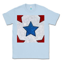 Dusty Blue Glitter 4th Of July Seamless Pattern Classic Tee - BundleAndBundleShop
