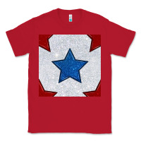 Red Glitter 4th Of July Seamless Pattern Classic Tee - BundleAndBundleShop