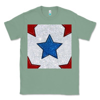 Sage Glitter 4th Of July Seamless Pattern Classic Tee - BundleAndBundleShop