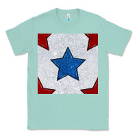 Seafoam Glitter 4th Of July Seamless Pattern Classic Tee - BundleAndBundleShop