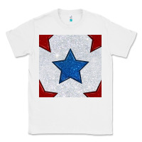 White Glitter 4th Of July Seamless Pattern Classic Tee - BundleAndBundleShop