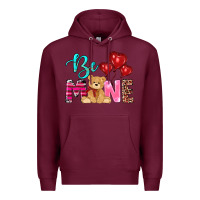 Burgundy valentine's day be mine tedybear Premium Hoodie - RanaPortraitStore