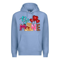 Colony Blue valentine's day be mine tedybear Premium Hoodie - RanaPortraitStore