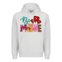Dove Grey valentine's day be mine tedybear Premium Hoodie - RanaPortraitStore