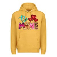 Mustard valentine's day be mine tedybear Premium Hoodie - RanaPortraitStore