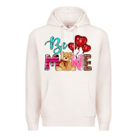 Pale Pink valentine's day be mine tedybear Premium Hoodie - RanaPortraitStore