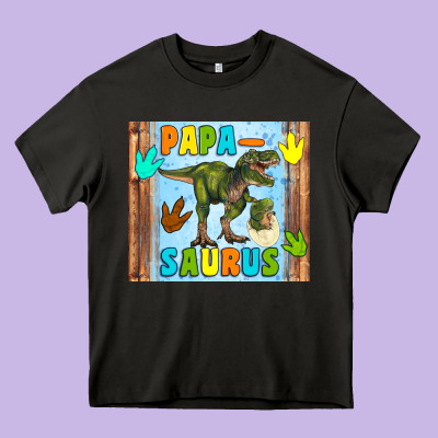 Papa Saurus Heavy Core Tee Designed By Artiststas