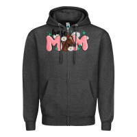 Charcoal Heather horse mom Zipper Hoodie - MaliasSmallBusiness