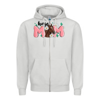 Dove Grey horse mom Zipper Hoodie - MaliasSmallBusiness