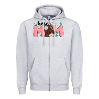 Heather Grey horse mom Zipper Hoodie - MaliasSmallBusiness
