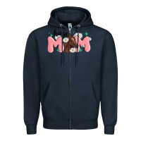 Navy horse mom Zipper Hoodie - MaliasSmallBusiness