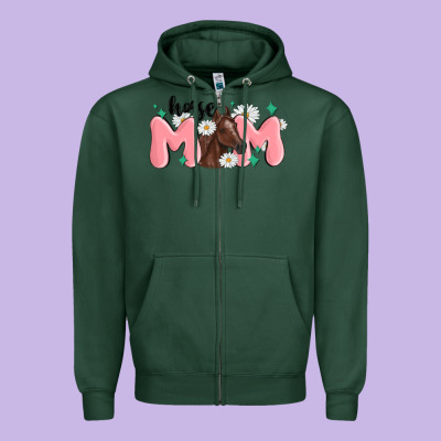 Horse Mom Zipper Hoodie Designed By Maliassmallbusiness