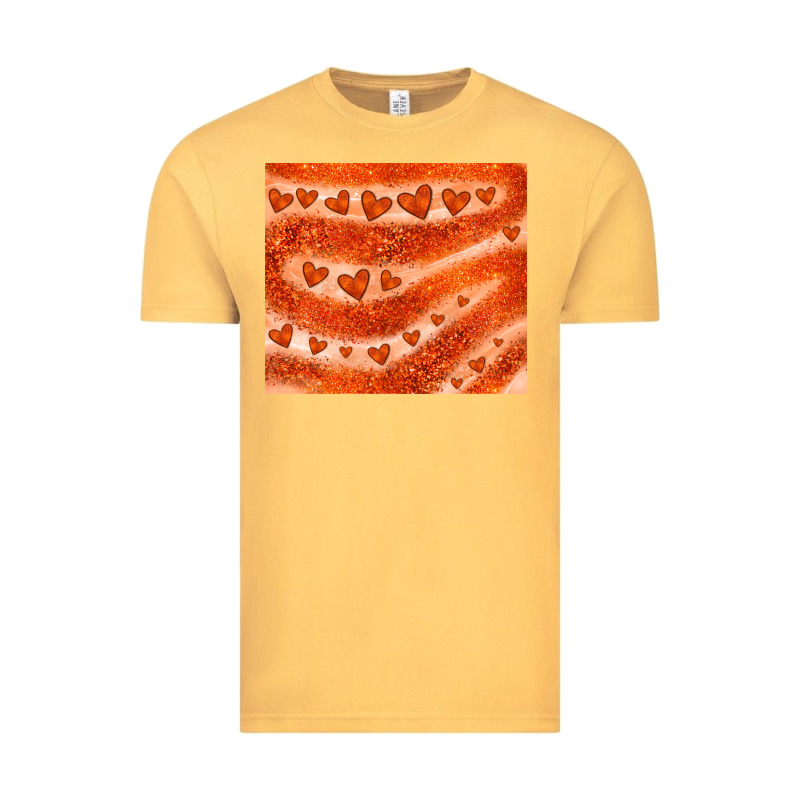 Orange Glitter Heart Vintage Tee by JahusDesignShop | Teevron