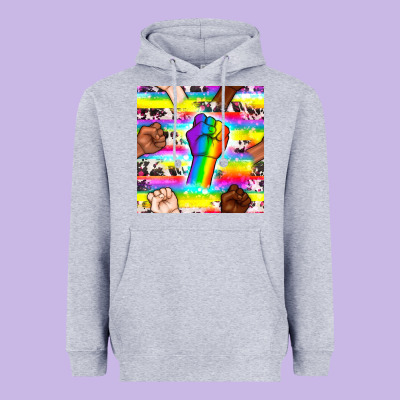 Pride Lgbtq Hands With Cowhide Seamless Pattern Heavyweight Hoodie Designed By Bundleandbundleshop