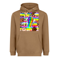 Toasted Coconut Pride lgbtq hands with cowhide seamless pattern Heavyweight Hoodie - BundleAndBundleShop