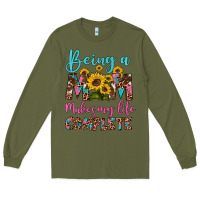 Army Green being a mom makes my life complete Long Sleeve Tee - Artiststas