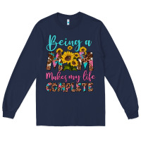 Navy being a mom makes my life complete Long Sleeve Tee - Artiststas