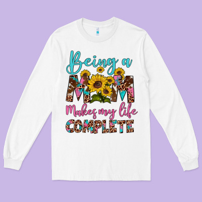 Being A Mom Makes My Life Complete Long Sleeve Tee Designed By Artiststas