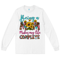 White being a mom makes my life complete Long Sleeve Tee - Artiststas