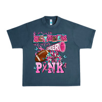 Midnight Navy in october we wear cheer pink football Urban Heavy Tee - AdoDesignShop