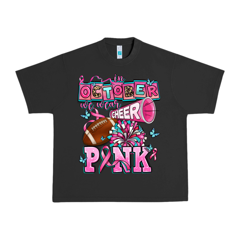 In October We Wear Cheer Pink Football Urban Heavy Tee by AdoDesignShop | Teevron