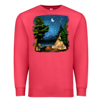 Cardinal Night Glamping Camp With Wine Premium Sweatshirt - BundleAndBundleShop