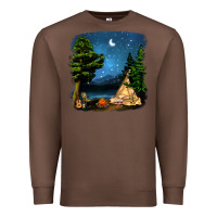 Chestnut Night Glamping Camp With Wine Premium Sweatshirt - BundleAndBundleShop