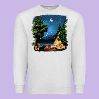 Night Glamping Camp With Wine Premium Sweatshirt Designed By Bundleandbundleshop