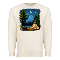 Sandshell Night Glamping Camp With Wine Premium Sweatshirt - BundleAndBundleShop