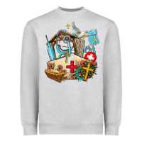 Heather Grey nurse  cross and jesus Heavyweight Sweatshirt - AdoDesignShop