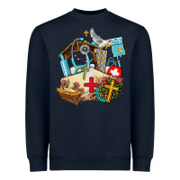 Navy nurse  cross and jesus Heavyweight Sweatshirt - AdoDesignShop