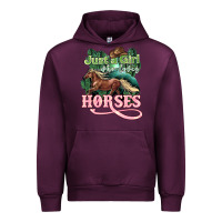 Mauve Wine Just a girl who loves Horses Urban Hoodie - HowdyJamesFarm