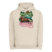 Pigment French Oak Just a girl who loves Horses Urban Hoodie - HowdyJamesFarm