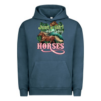 Pigment Midnight Navy Just a girl who loves Horses Urban Hoodie - HowdyJamesFarm