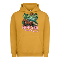 Pigment Peanut Butter Just a girl who loves Horses Urban Hoodie - HowdyJamesFarm