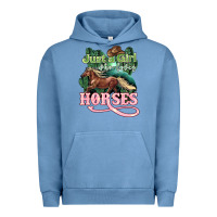 Pigment Pebble Blue Just a girl who loves Horses Urban Hoodie - HowdyJamesFarm