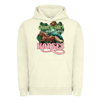 Pigment Pistachio Just a girl who loves Horses Urban Hoodie - HowdyJamesFarm
