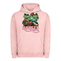 Pigment Salmon Just a girl who loves Horses Urban Hoodie - HowdyJamesFarm