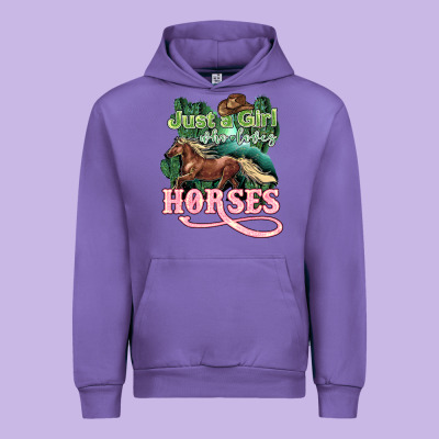 Just A Girl Who Loves Horses Urban Hoodie Designed By Howdyjamesfarm