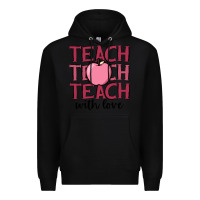 Black teach with love Premium Hoodie - JahusDesignShop