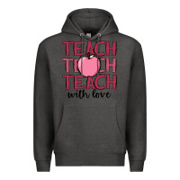 Charcoal Heather teach with love Premium Hoodie - JahusDesignShop