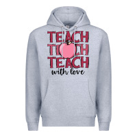 Heather Grey teach with love Premium Hoodie - JahusDesignShop
