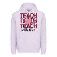 Lilac teach with love Premium Hoodie - JahusDesignShop