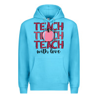 Ocean Blue teach with love Premium Hoodie - JahusDesignShop