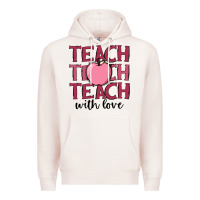 Pale Pink teach with love Premium Hoodie - JahusDesignShop